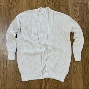 BP Cream Ribbed Open-Front Cardigan 100% Cotton